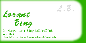 lorant bing business card